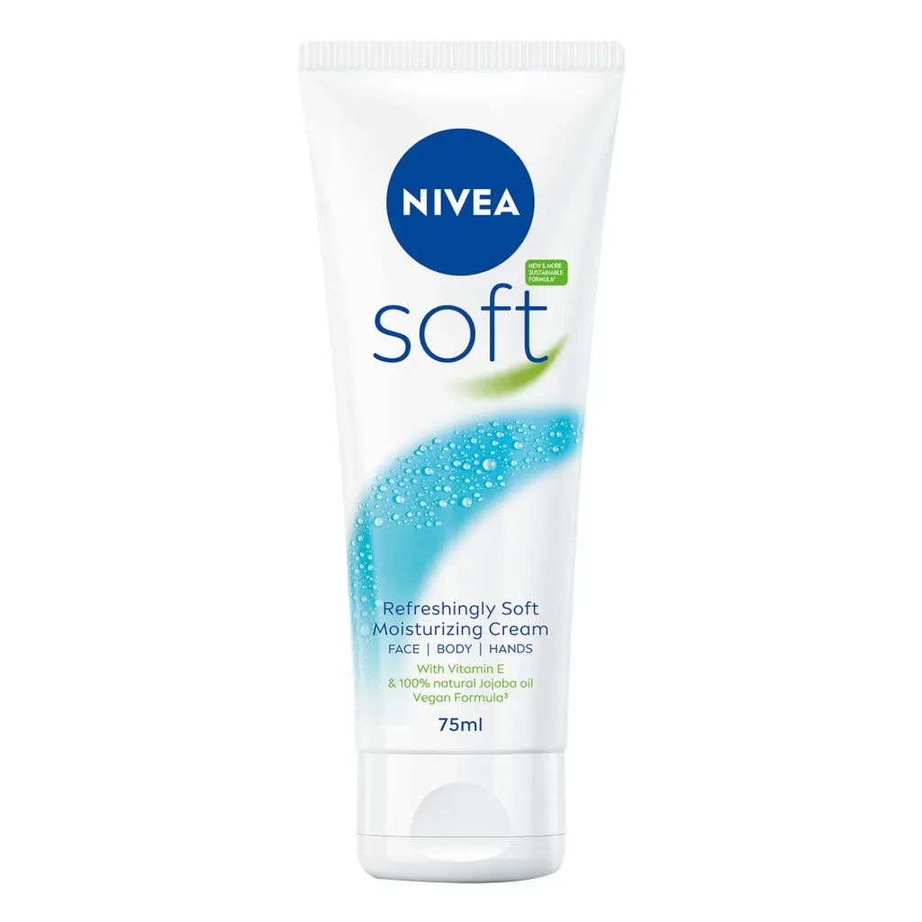 NIVEA SOFT MOISTURISING FACE BODY HAND CREAM  TUBE 75 ML