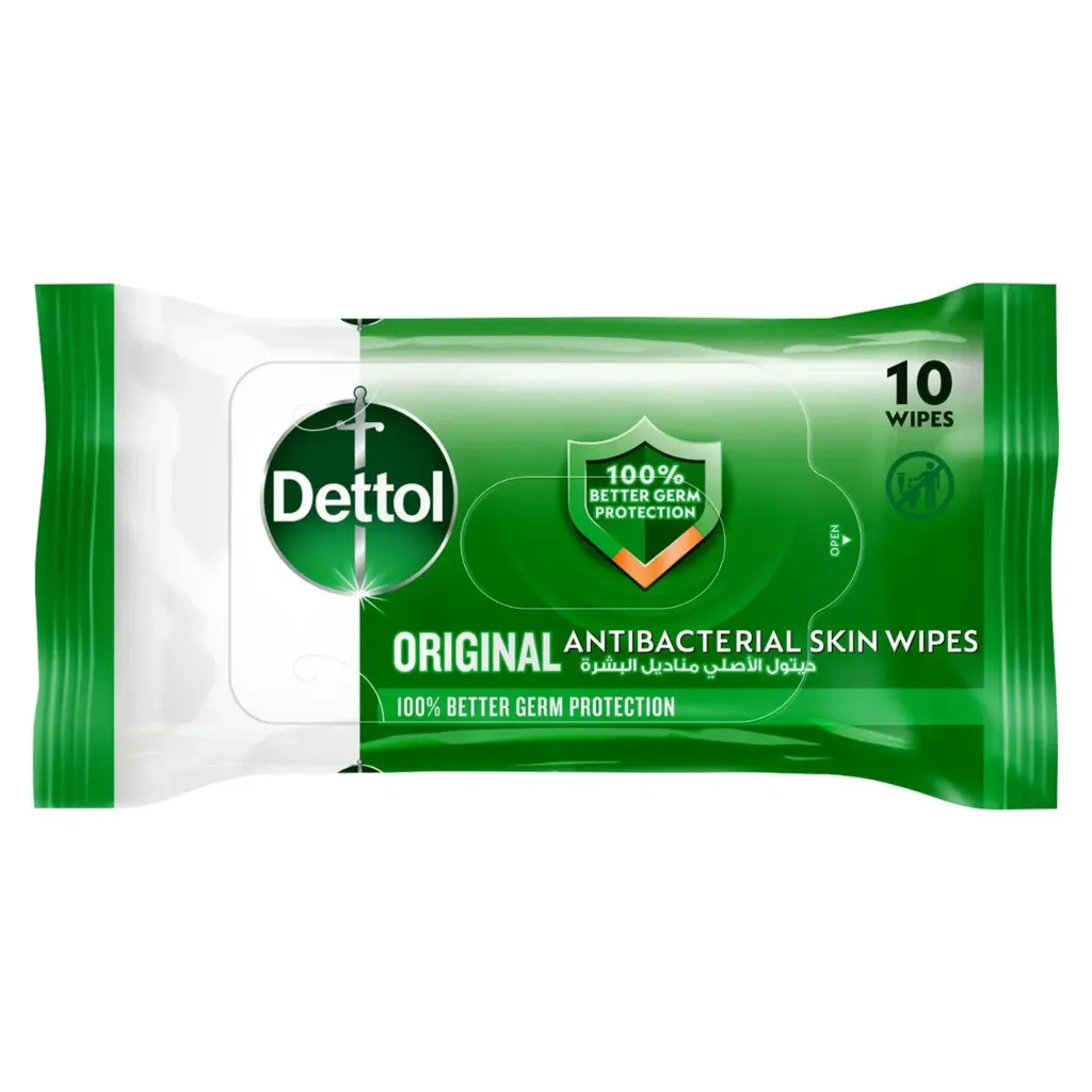 DETTOL ORIGINAL ANTIBACTERIAL SKIN 10 WIPES