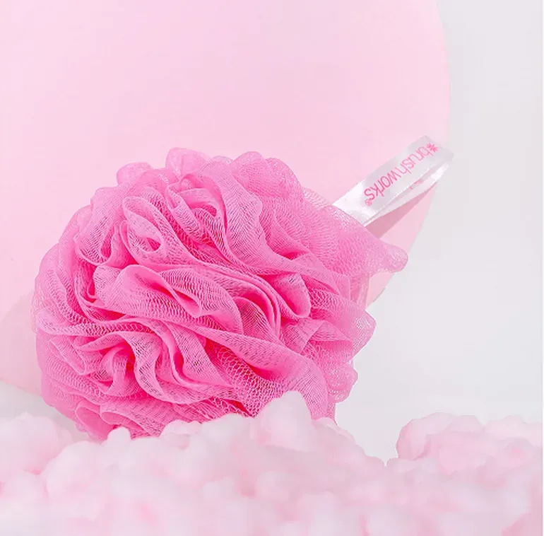 [I144215] BRUSH WORKS BATH&SHOWER POUF-PINK 70G