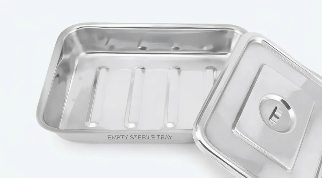 STAINLESS STEEL DISINFECTION TRAY LARGE
