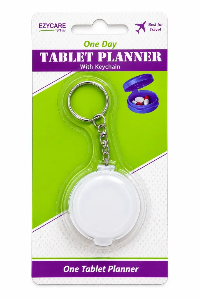 EZYCARE PLUS ONE DAY TABLET PLANNER WITH KEYCHAIN WHITE