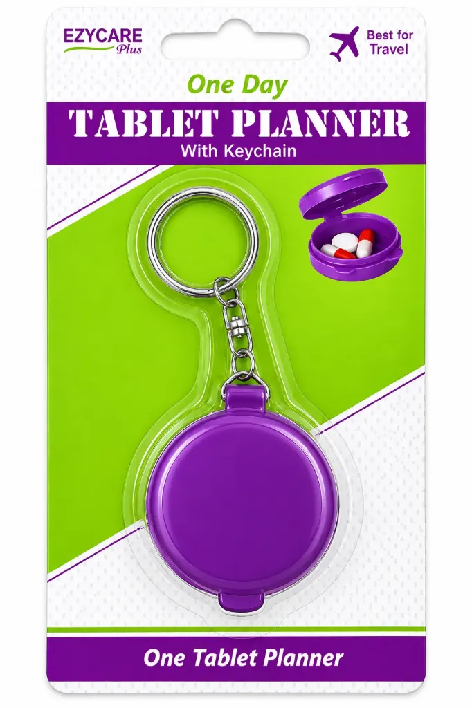EZYCARE PLUS ONE DAY TABLET PLANNER WITH KEYCHAIN VIOLET
