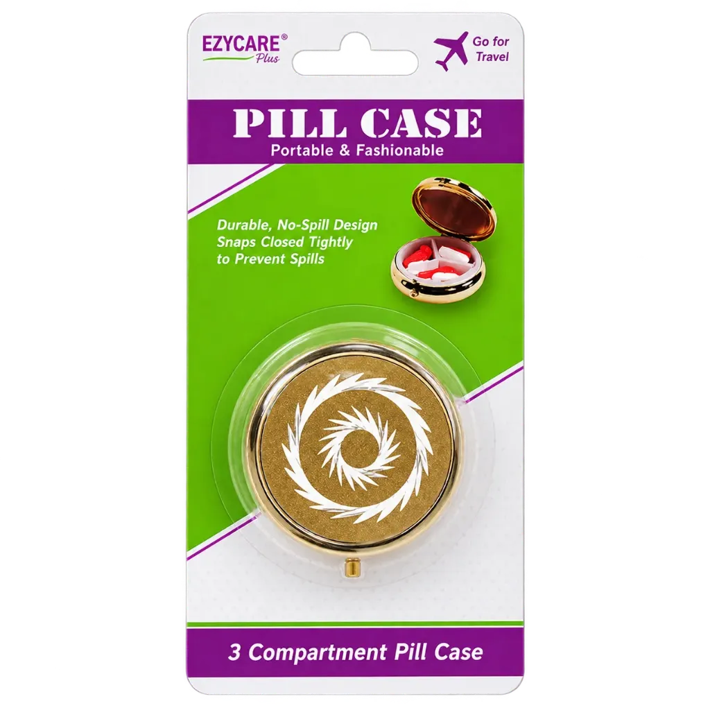 EZYCARE PLUS FASHION 3 COMPARTMENT PILL CASE GOLD