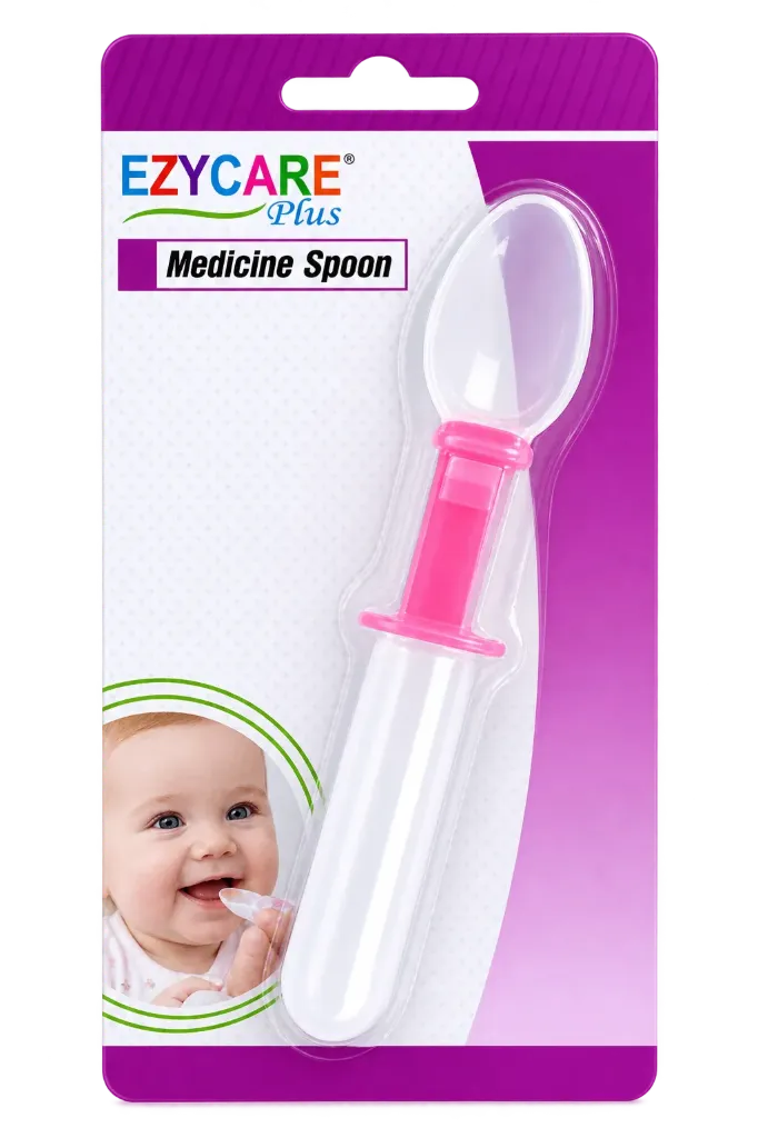 EZYCARE PLUS MEDICINE SPOON WITH CAP PINK