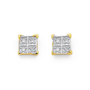 139 18K GOLD SQUAR DIAMOND EARING