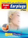 QWIK DOZE FOAM EAR PLUGS 3 PAIRS