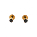 185 18K GOLD PLATED BLACK CRYSTAL 3MM
